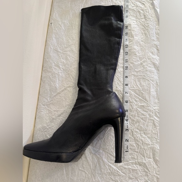 Vero Cuoio Women's Tall Black Leather Boots Size 8.5 - Picture 9 of 9